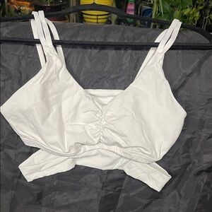 NVGTN Stylish White Ruched Crop Tops